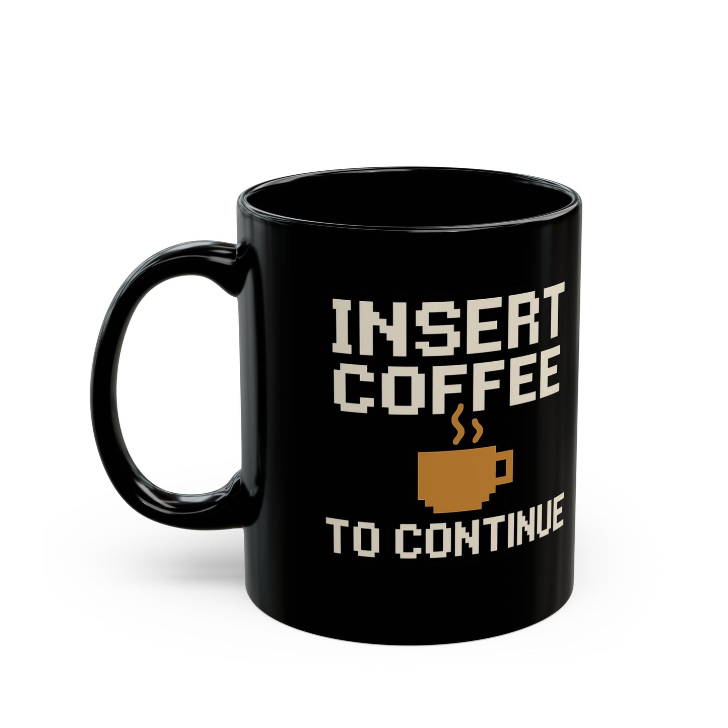 Retro Gamer Coffee Mug - Insert Coffee to Continue, 11oz/15oz, Perfect Gift for Gamers, Coffee Lovers, Birthday, Holidays