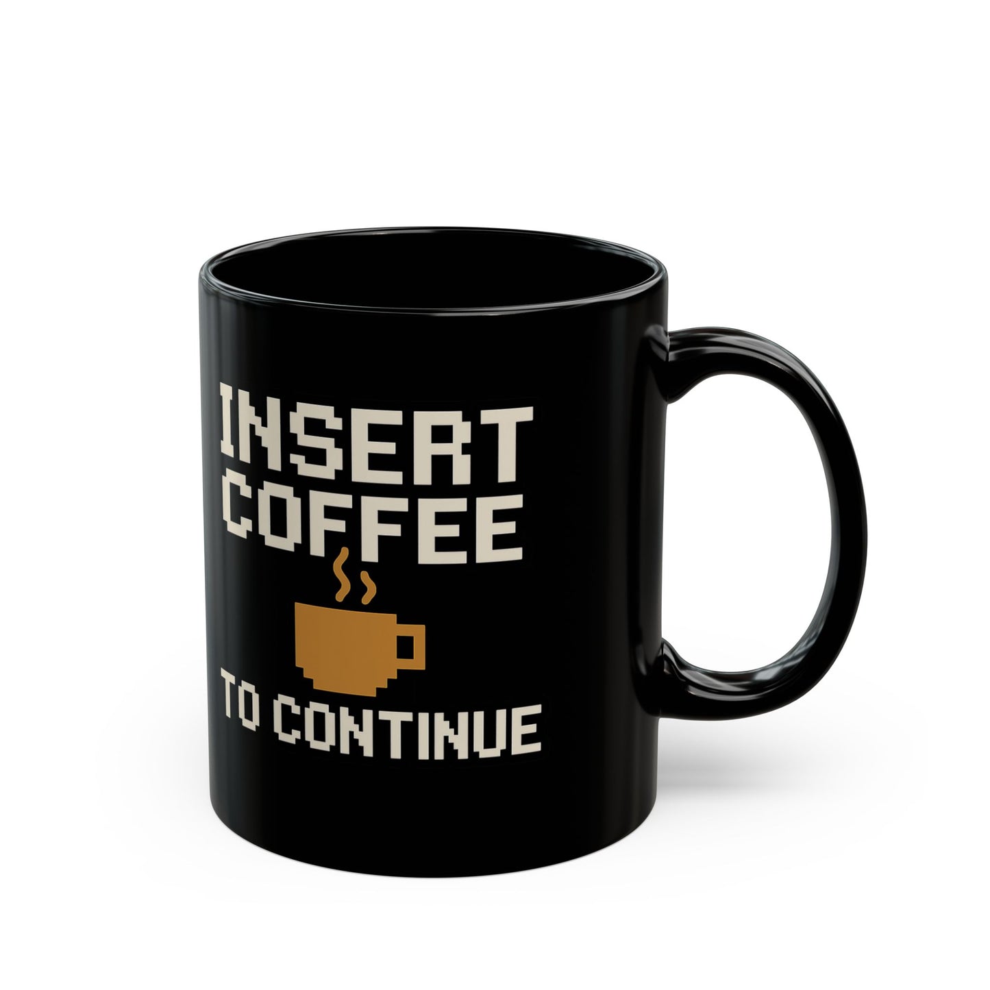Retro Gamer Coffee Mug - Insert Coffee to Continue, 11oz/15oz, Perfect Gift for Gamers, Coffee Lovers, Birthday, Holidays