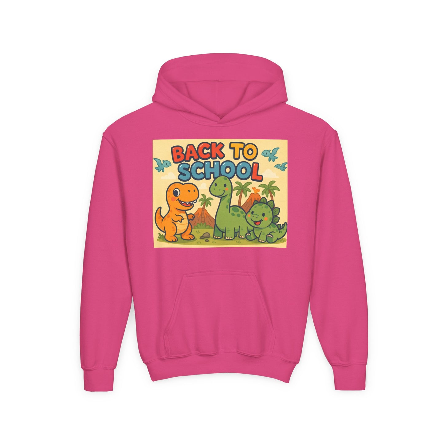 Dinosaur Back to School Hoodie for Kids, Youth Sweatshirt, Fun School Outfit, Gifts for Boys and Girls, Cute Dino Apparel