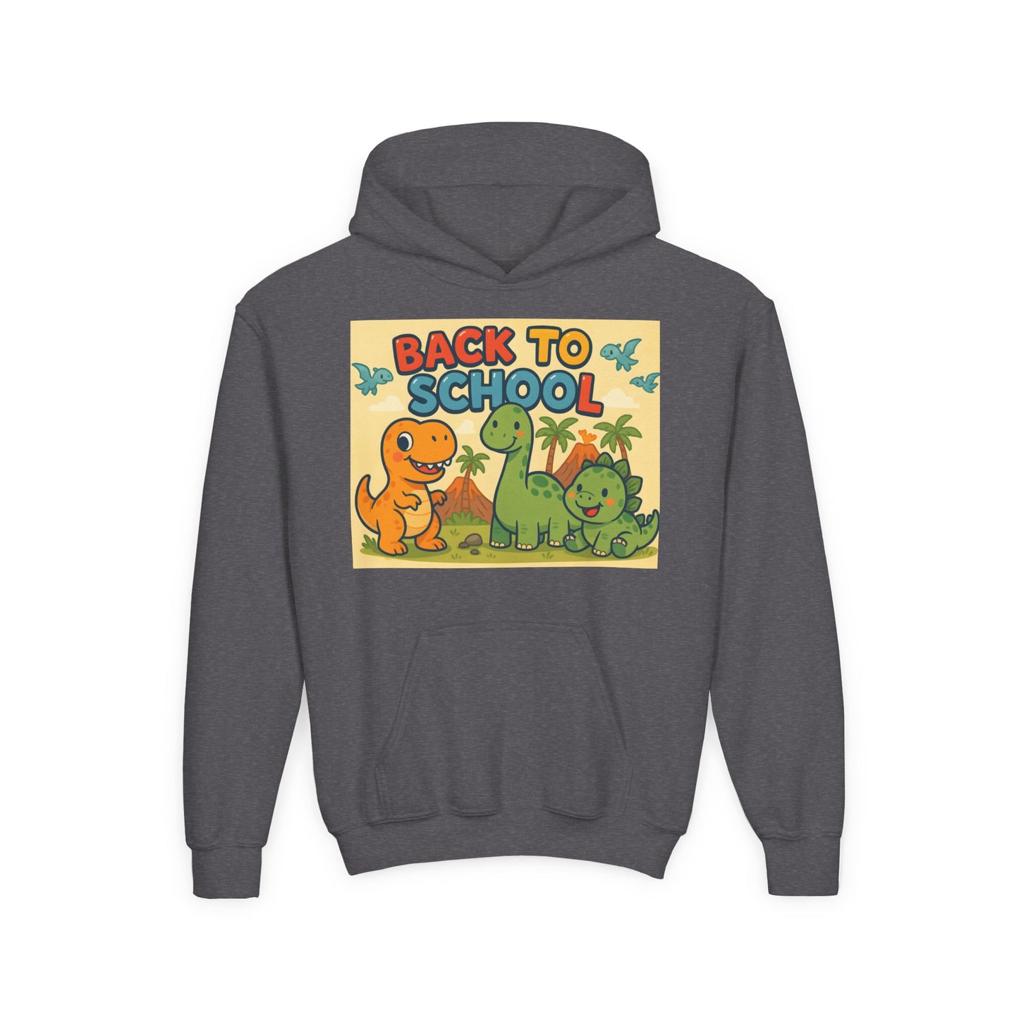 Dinosaur Back to School Hoodie for Kids, Youth Sweatshirt, Fun School Outfit, Gifts for Boys and Girls, Cute Dino Apparel