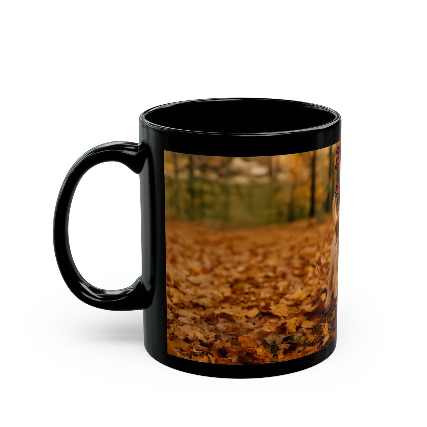 Golden Leaves & Puppy Love Mug - Perfect Fall Gift for Dog Lovers, Coffee Lovers, Pet Owners, Seasonal Decor, Animal Lovers