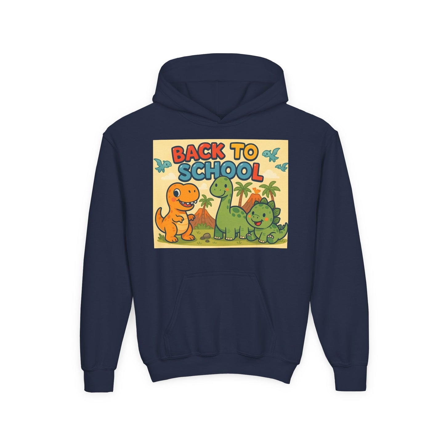 Dinosaur Back to School Hoodie for Kids, Youth Sweatshirt, Fun School Outfit, Gifts for Boys and Girls, Cute Dino Apparel