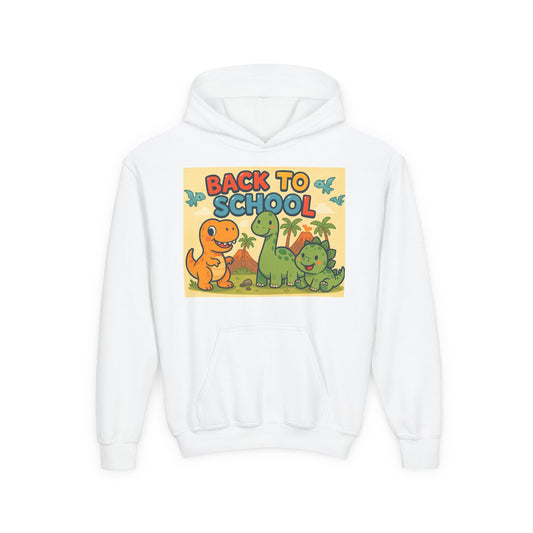 Dinosaur Back to School Hoodie for Kids, Youth Sweatshirt, Fun School Outfit, Gifts for Boys and Girls, Cute Dino Apparel