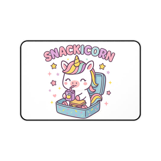 Snackicorn Desk Mat - Cute Unicorn Desk Accessory for Kids, Playroom Decor, Office Gift, Fun Stationery, Desk Organization