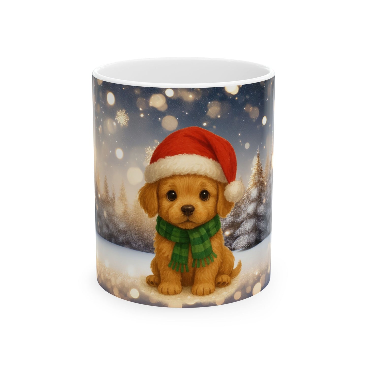 Christmas Puppy Mug - Perfect Holiday Gift for Dog Lovers, Cute Ceramic Coffee Cup for Winter Celebrations, Xmas Decoration