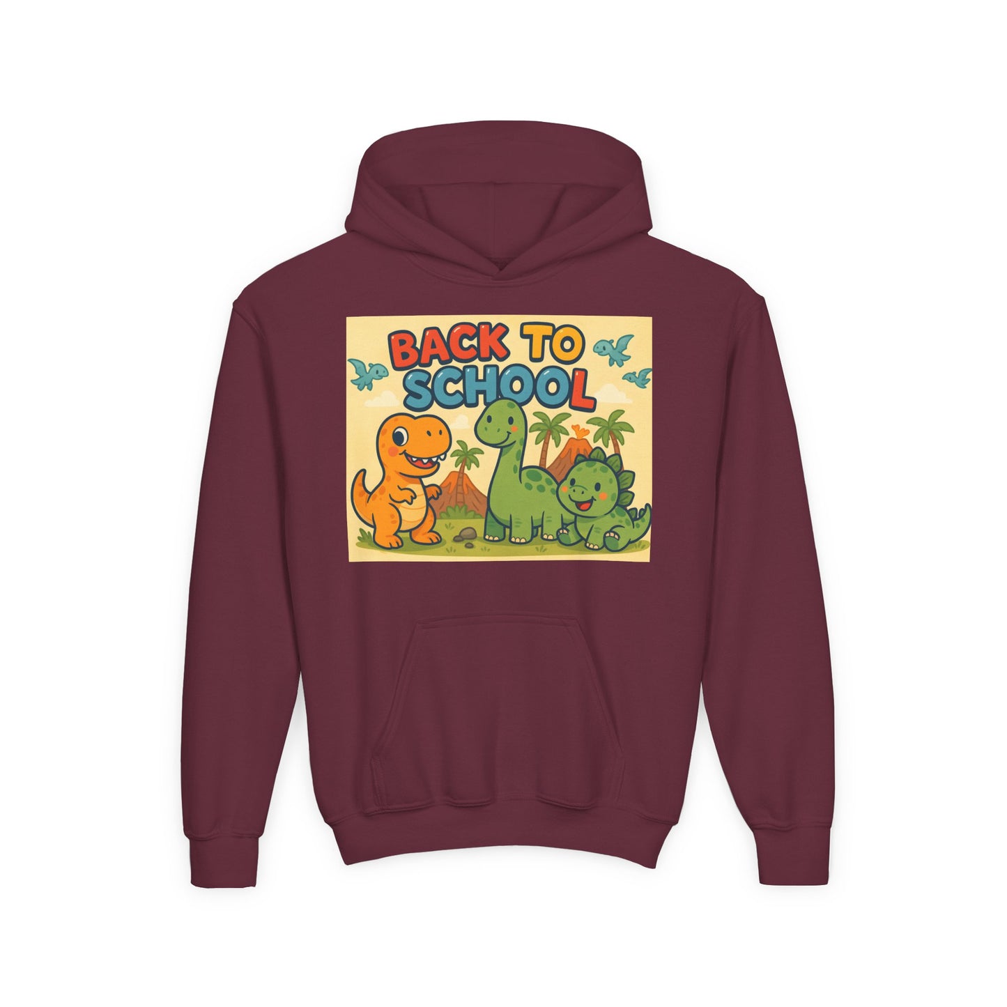 Dinosaur Back to School Hoodie for Kids, Youth Sweatshirt, Fun School Outfit, Gifts for Boys and Girls, Cute Dino Apparel