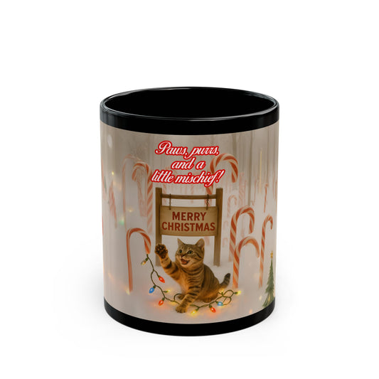 Mug Black Christmas Kitty (11oz, 15oz)